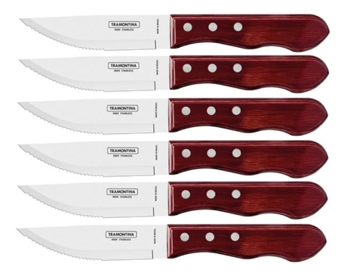 Cuchillo Asado Jumbo Polywood, 6 Piezas - Tramontina.