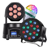 Kit Moving Head Wash 7 Led 10w Quadriled Rgbw Dmx+parled 18w