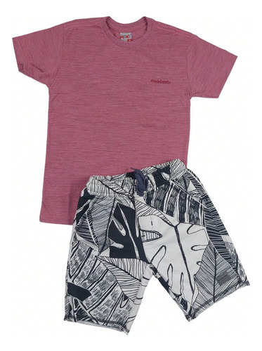 Conjunto Infantil Menino Camiseta E Bermuda Moletom