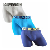 Pack 3 Bóxer Short Liso Milano M L Xl Calzoncillos Algodón