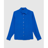 Camisa Mujer Patprimo M/l Azul Viscosa 30010559-52105