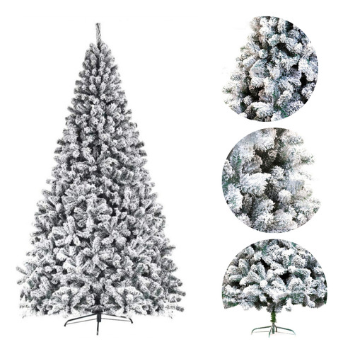 Árvore De Natal Pinheiro Cheia Luxosa 210cm 1000 Galhos Neve