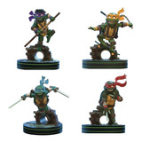 Set De 4 Tortugas Ninjas Q-fig  Tmnt  Mini Statue Quantum 