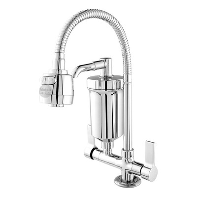 Torneira Cozinha Filtro Tubo Flexível Gourmet 2 Jatos Acabamento Bancada Cor Chuveirinho