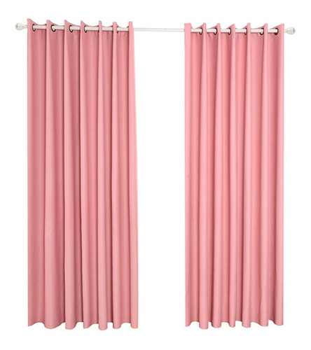 Set Cortina Blackout Térmico 140x220 Cm - Rosa