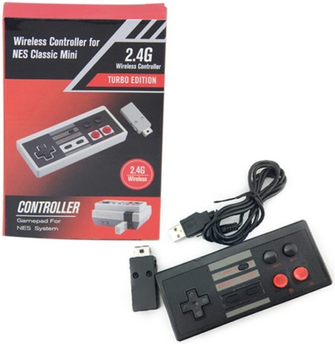 Control Inalámbrico Nes 2.4 G Negro Con Batería De Litio