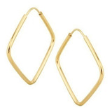 Brinco De Argola Quadrado 1.9cm Em Ouro 18k-750