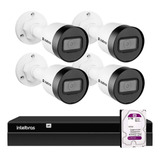 Kit 4 Câmeras Intelbras Vlp1230b Ip Ip67, Nvr 1404 Hd 2tb Pr