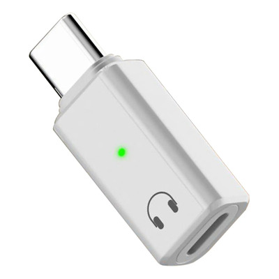 Adaptador Convertidor Usb Tipo C A Light-ing Audífonos Blanco