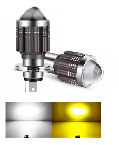 Bombillo Led H4 Bicolor Antiniebla Proyector Moto 5000 Lm 