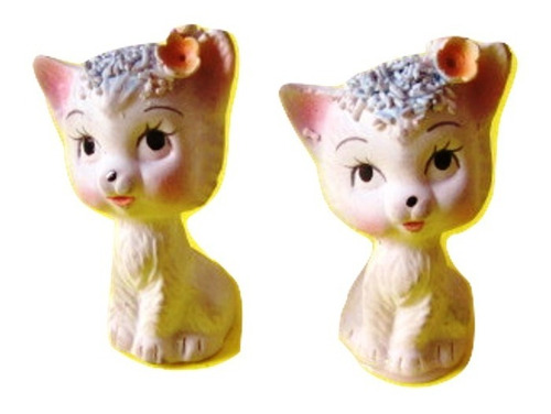 $ 2 Escultura Figura Gatitos Gatos Mininos Miniatura Antigua