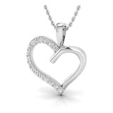 Collar Con Colgante De Corazón De Diamantes - Ctw (certifica