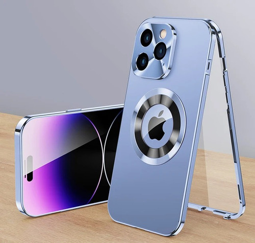 Case 360º Com Alumínio Pro + Para iPhone 15 14 13 12 Pro Max