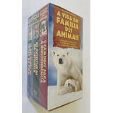 Vhs Box A Vida Em Família Dos Animais 3x Vhs Lacrado 