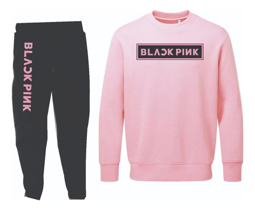 Conjuntos Cr Sudadera Y Jogger Grupo Kpop Black Pink Logo