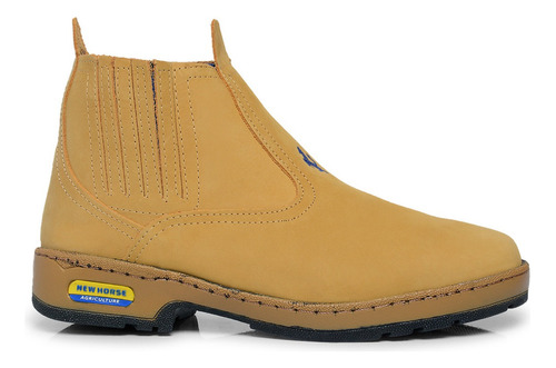 Bota Masculina Couro Botina Country Sola Borracha Costurada