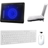 Teclado, Mouse E Suporte Cooler Para Notebook Dell - Branco