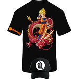 Camiseta Manga Corta Goku Super Sayayin Drag Obsequio Gorra 