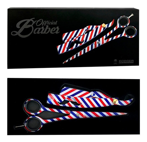 Kit Official Barber Tijera Filo Navaja 7 + Navajin Barberia