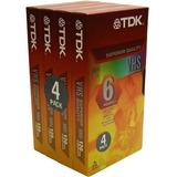 Tdk 4 Pack T-120 Vhs Video Tape