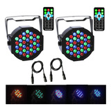 2 Luces Led Rgb 36 Leds +2 Controles Remoto +2 Cables Xrl