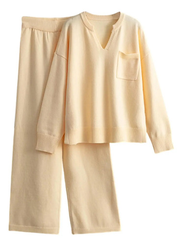 Pantalones Con Cintura Elástica Casual W Para Mujer, Suéter