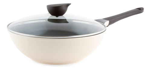 Neoflam Eela 12 Wok De Chef Antiadherente Con Tapa De Vidrio