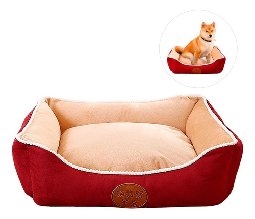 Cama Perro Impermeable Cojin Extraible Extra Larga Premium Color Rojo