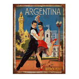 Cartel Chapa Vintage Tango Buenos Aires Argentina