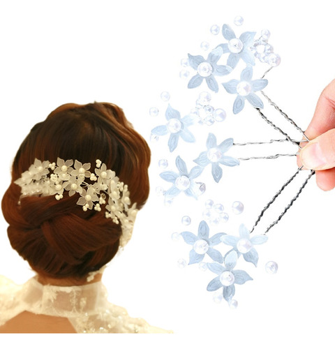 Broches Para El Cabello Novia Con Perlas De Cristal 3 Pcs