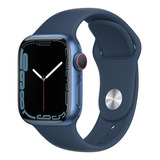 Apple Watch Series 7 (gps + Cellular, 41mm) - Caixa De Alumínio Azul - Pulseira Esportiva Azul-abissal