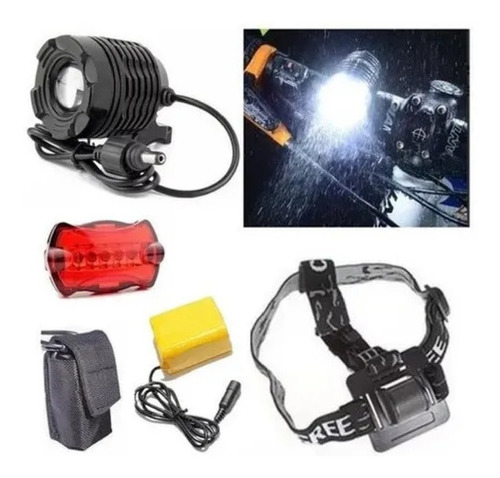 Lanterna Led Farol Bike Recarregável Pisca Bicicleta T6 Fort