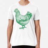 Remera Gallina De Granja -diseño En Color Verde- Algodon Pre