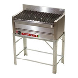 Parrilla A Gas Sol Real Mediana Acero Inox 81x41 Cm Con Base