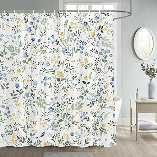 Cortina Baño 175cm X 178cm Amarillo Azul Blanco 