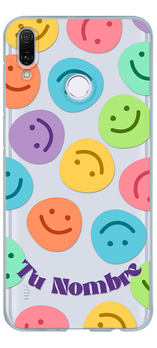 Funda Para Huawei  Para Mujer Caritas Felices Tu Nombre