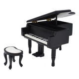 1/12 Piano Miniatura Com Cadeira Mini Instrumento Musical