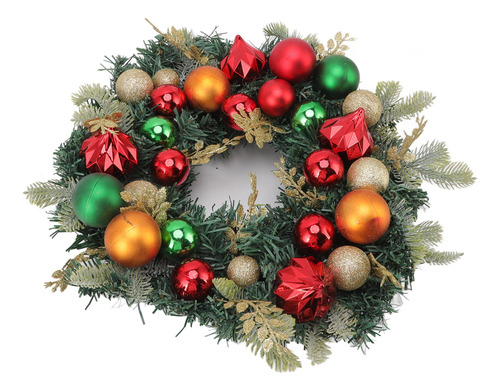 Corona De Navidad Colorida Con Bolas Galvanizadas
