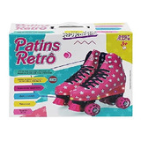 Patins Retro Quad Roller Rosa Com Led Tamho 35 36 Bbr Toys