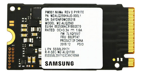 M.2 M2 Pcie Nvme Samsung 256gb 2242 Ssd De Estado Sólido De 256 Gb, Cor Preta