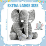Peluche Gigante Elefante Suave Almohada Bebé Jumbo 80 Cm