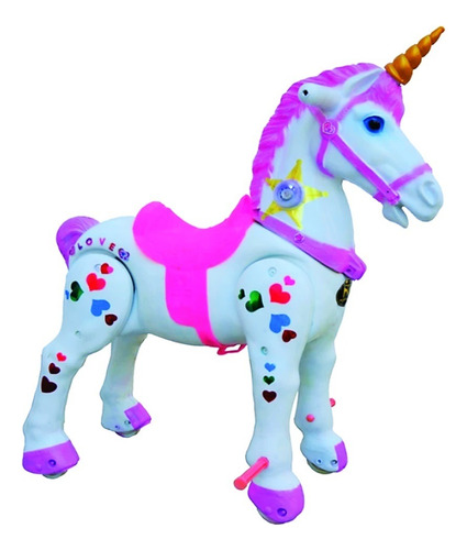 Caballo Unicornio Montable De Juguete Para Niña Con Diadema