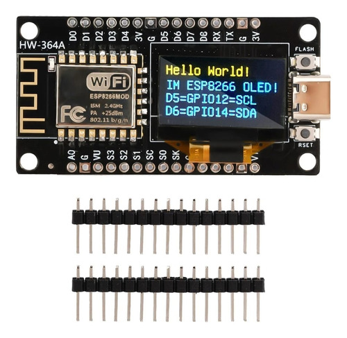 Placa Desarrollo Esp8266 0.96  Oled Ch340 Esp12e Usb Tipo C