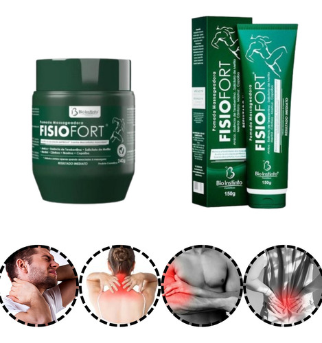 Kit Gel Para Massagem Verde Premium Fisiofort+ 390g Original