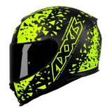 Capacete Moto Axxis Eagle Breaking Preto E Amarelo Fechado