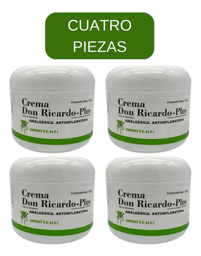 Pomada Don Ricardo Plus 120 G Crema Uso Veterinario 4 Piezas