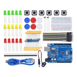 Kit Starter C/ Uno Ch340 Compativel Arduino + Box G-4
