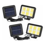 Pack 3 Focos Solares Con Control Y Sensor De Movimiento 
