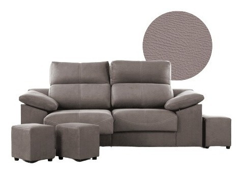 Sillón Sofa De Living 3 Cuerpos Moderno Tela Pana - Paris 3