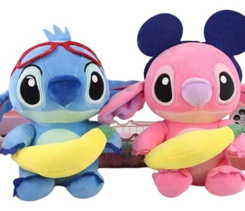 Hermosos Peluches Stitch Y Angel Con Banana C/u